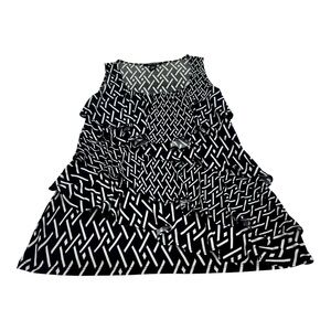 White House Black Market Monochrome Geometric Blouse